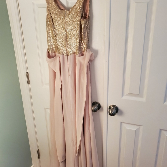 Custom made soft pink sequin bridesmaid dress - Picture 2 of 8